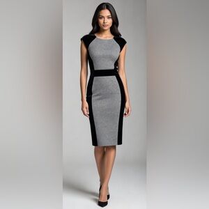 Calvin Klein Black and White Midi Dress